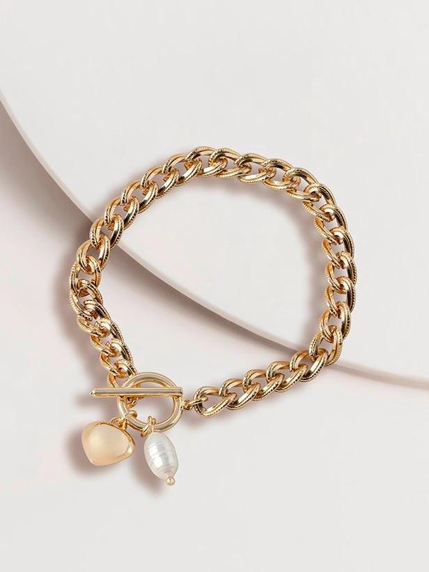 Mira Heart Pearl Bracelet