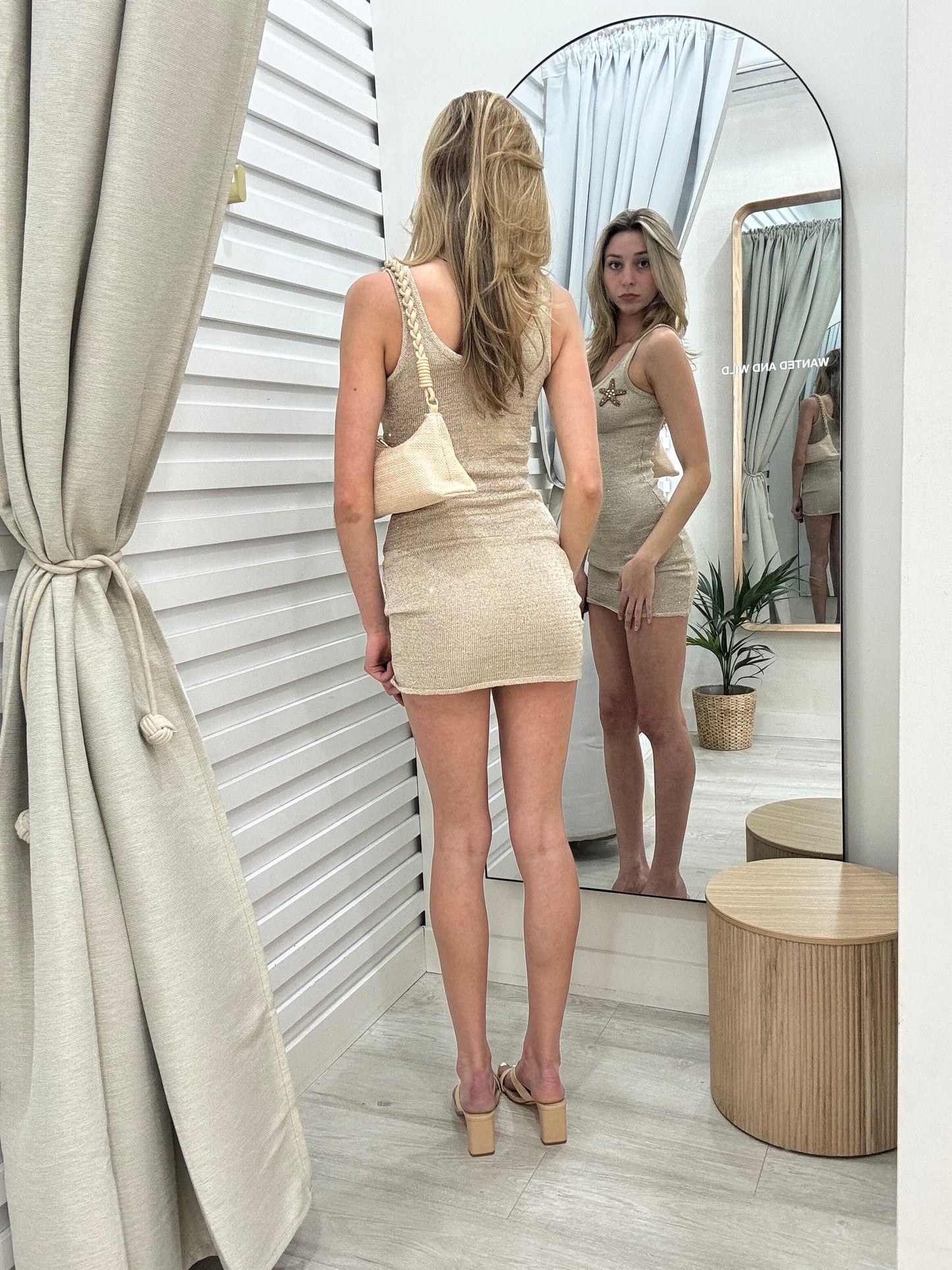 The Starfish Mini Dress - Beige
