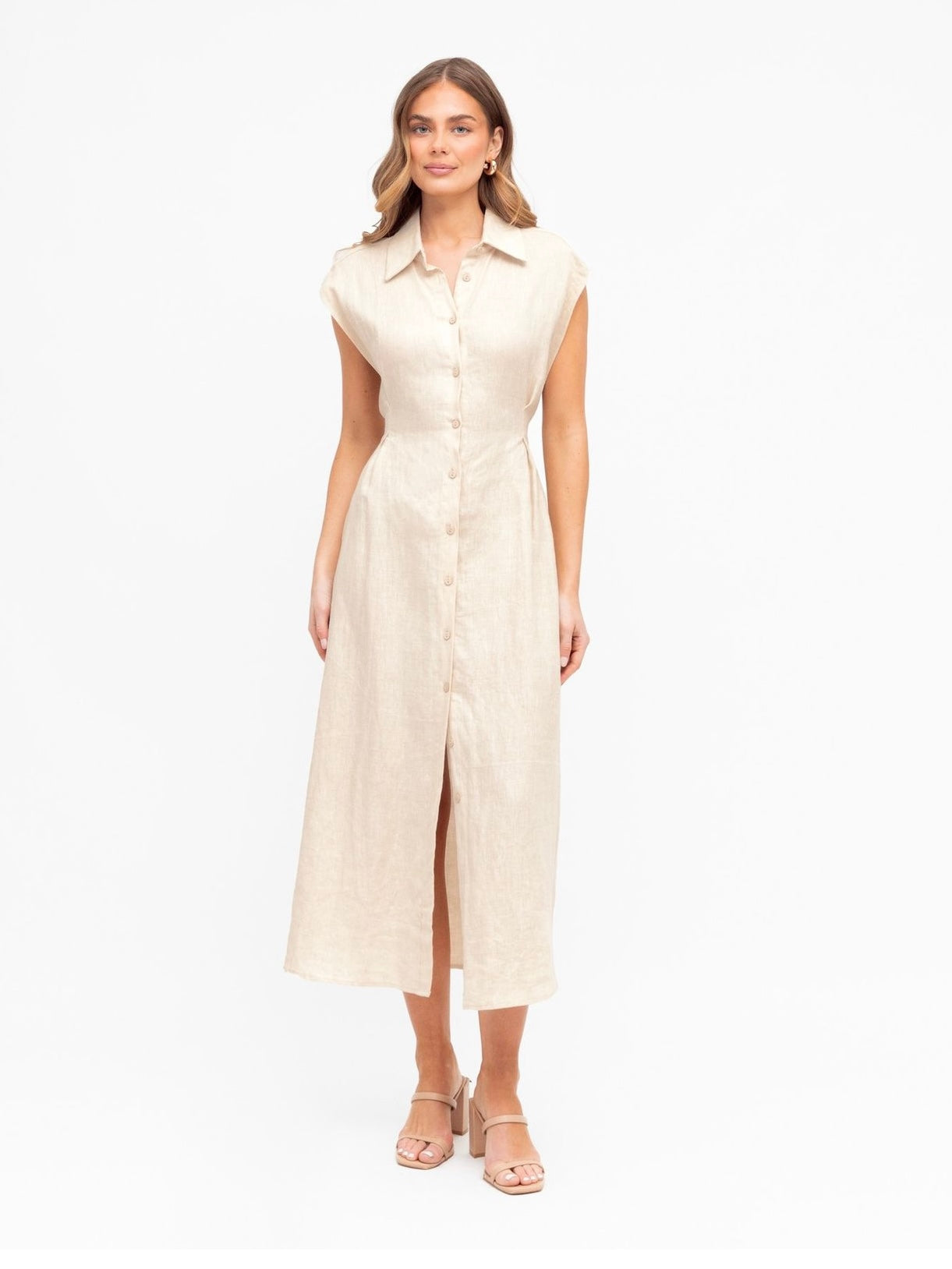 The Luxe Linen Dress - Oatmeal