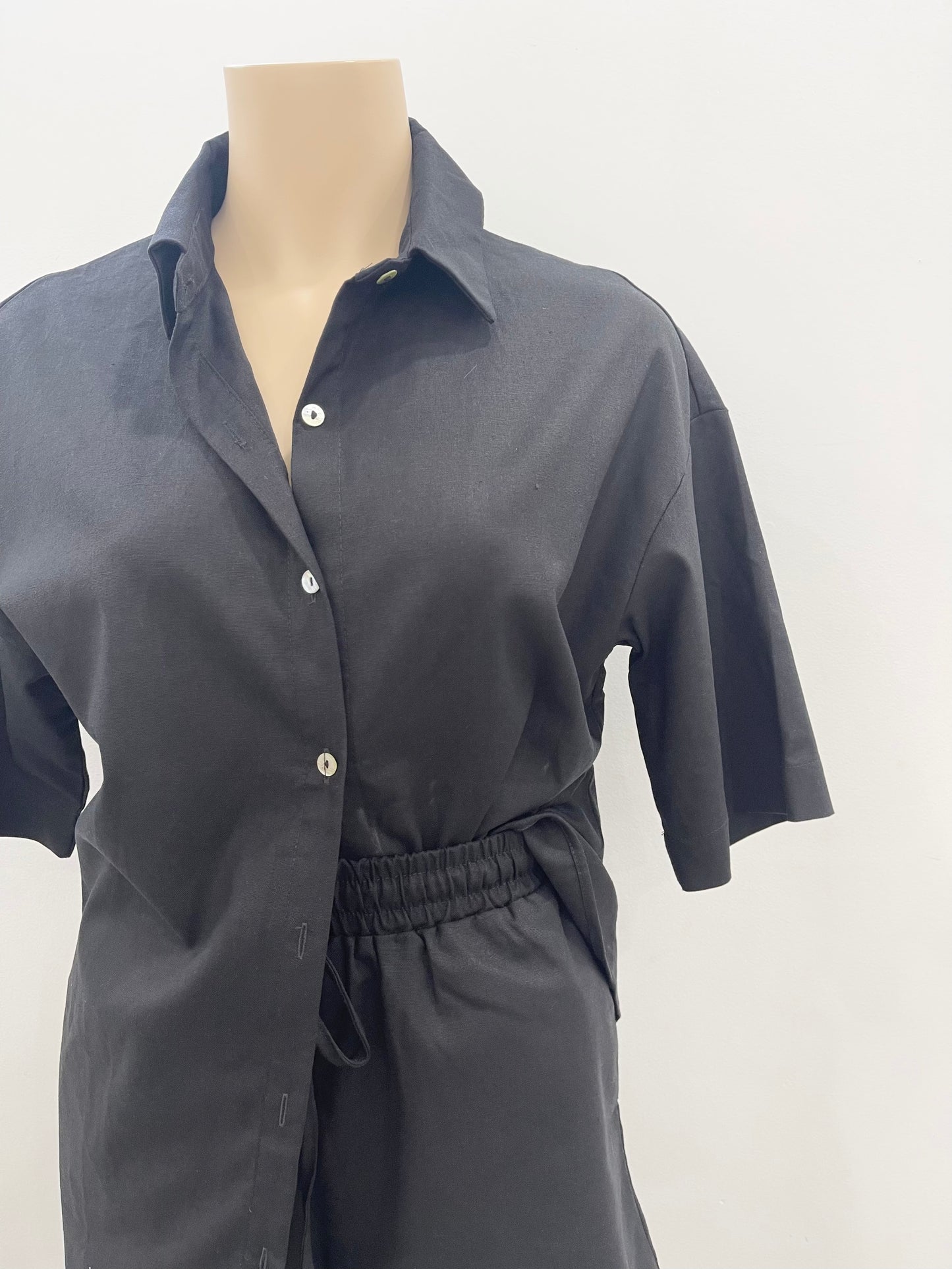 The Luca Shirt and Shorts Set - Black