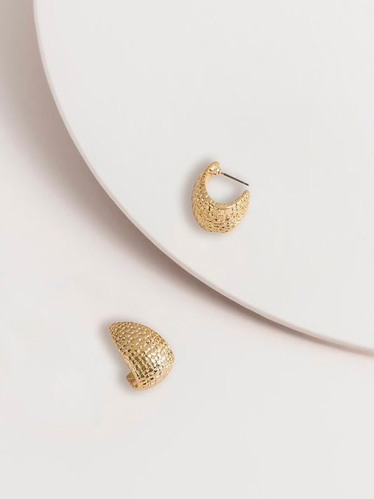 Ariana Basket Weave Earrings - Gold