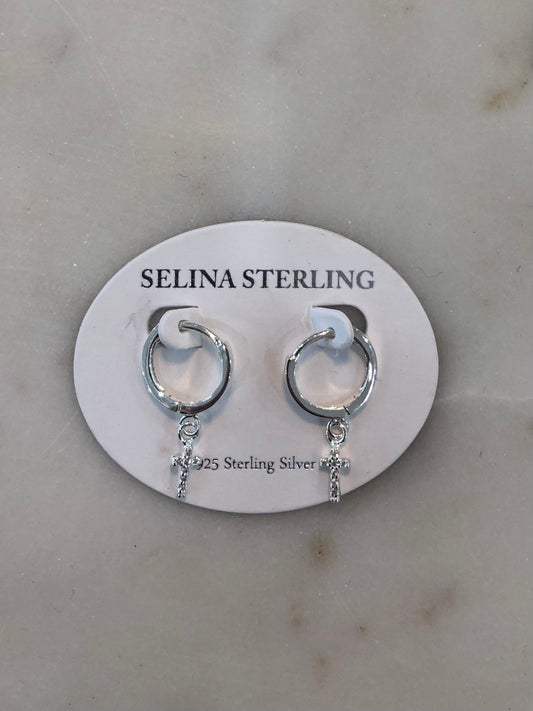 Faith Sterling Huggie Earrings