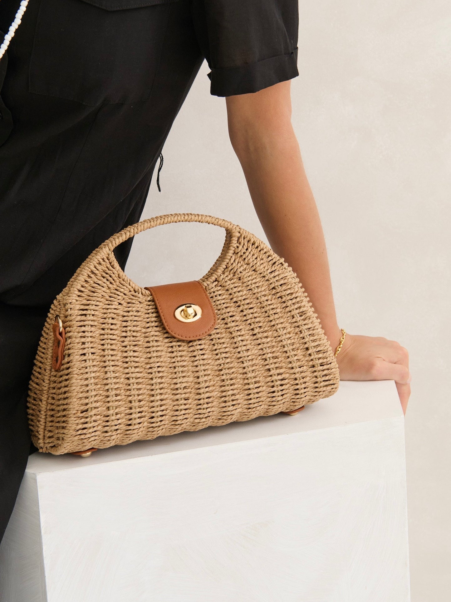 The Maggie Summer Straw Bag - Tan