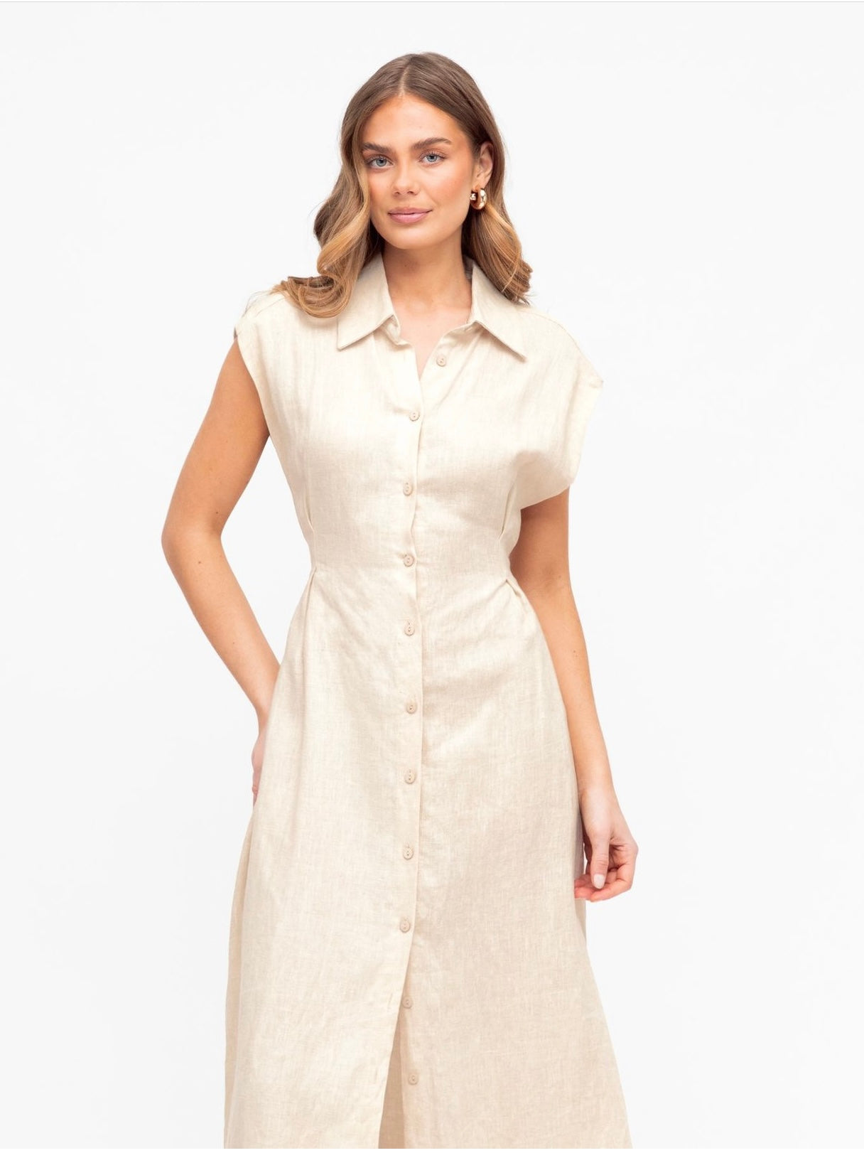 The Luxe Linen Dress - Oatmeal