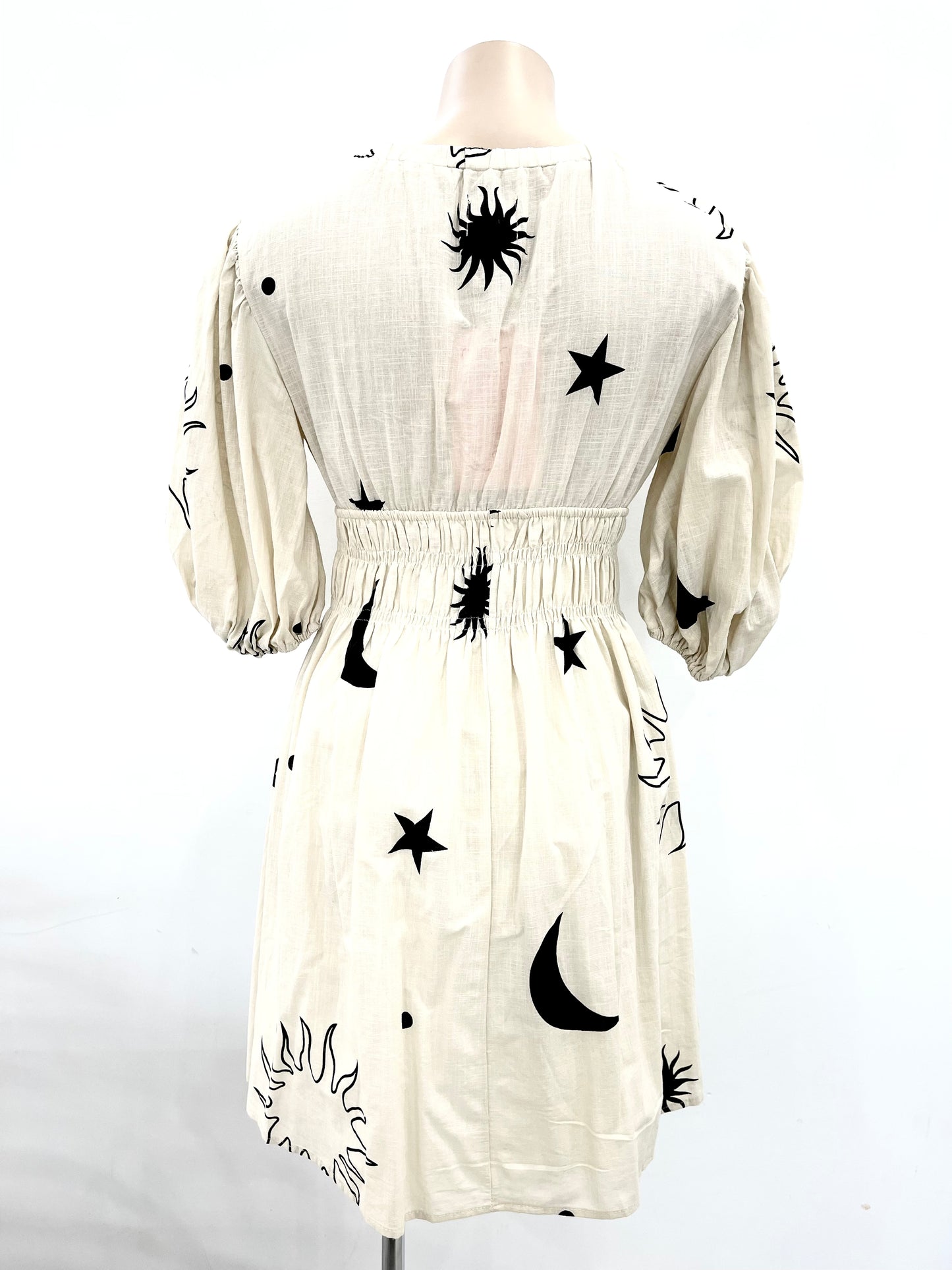 The Star Mini Dress - Cream and Black