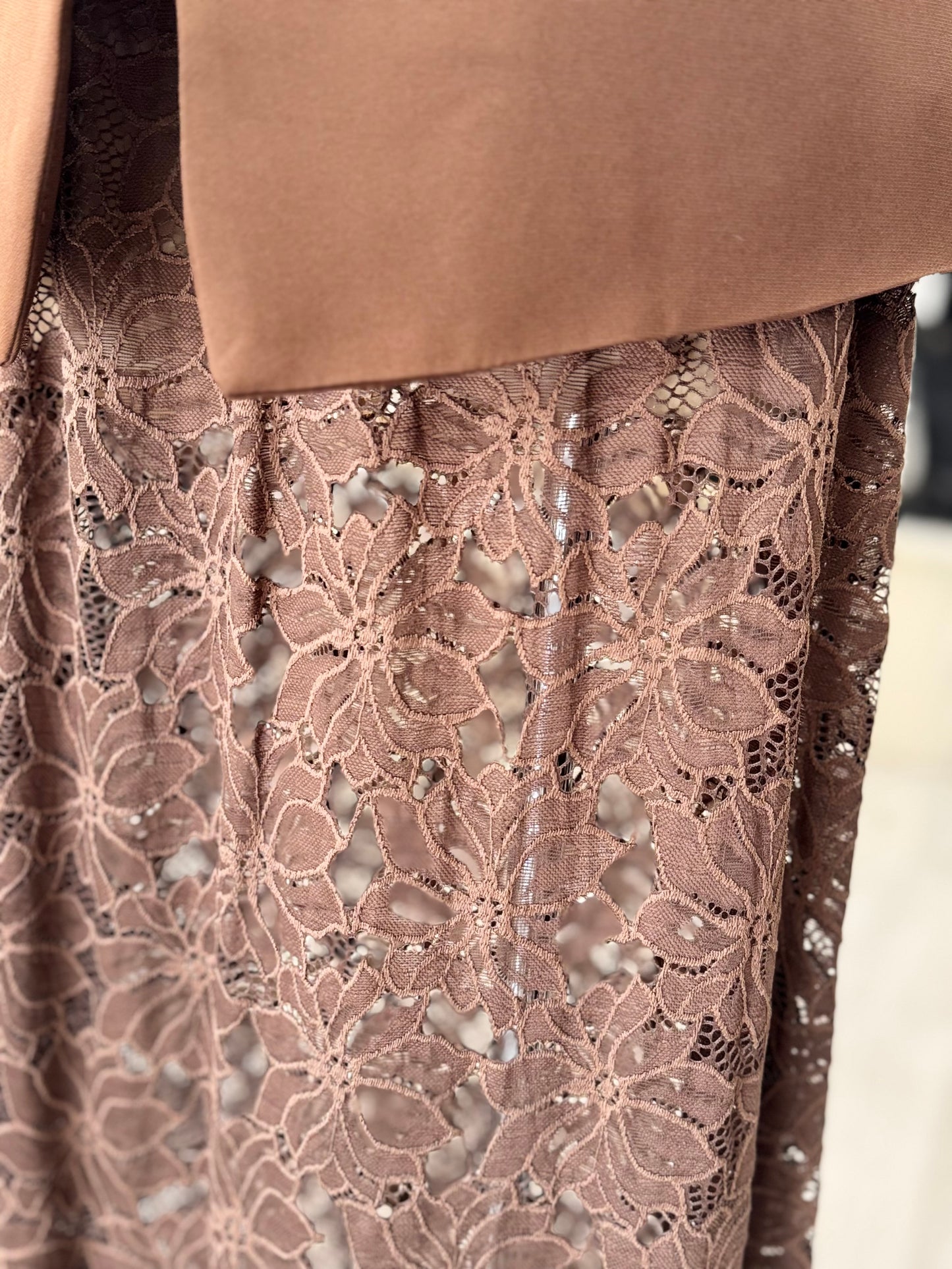 The Capri Vest and Lace Skirt Set - Chocolate