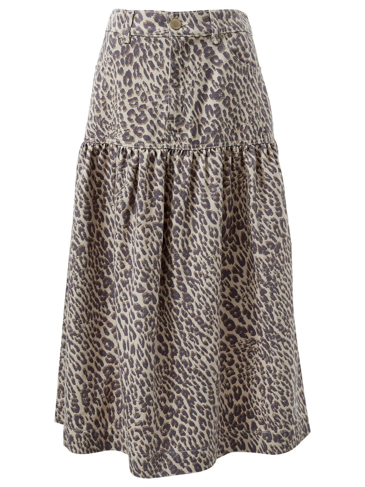 Drop Waist Maxi Skirt - Leopard