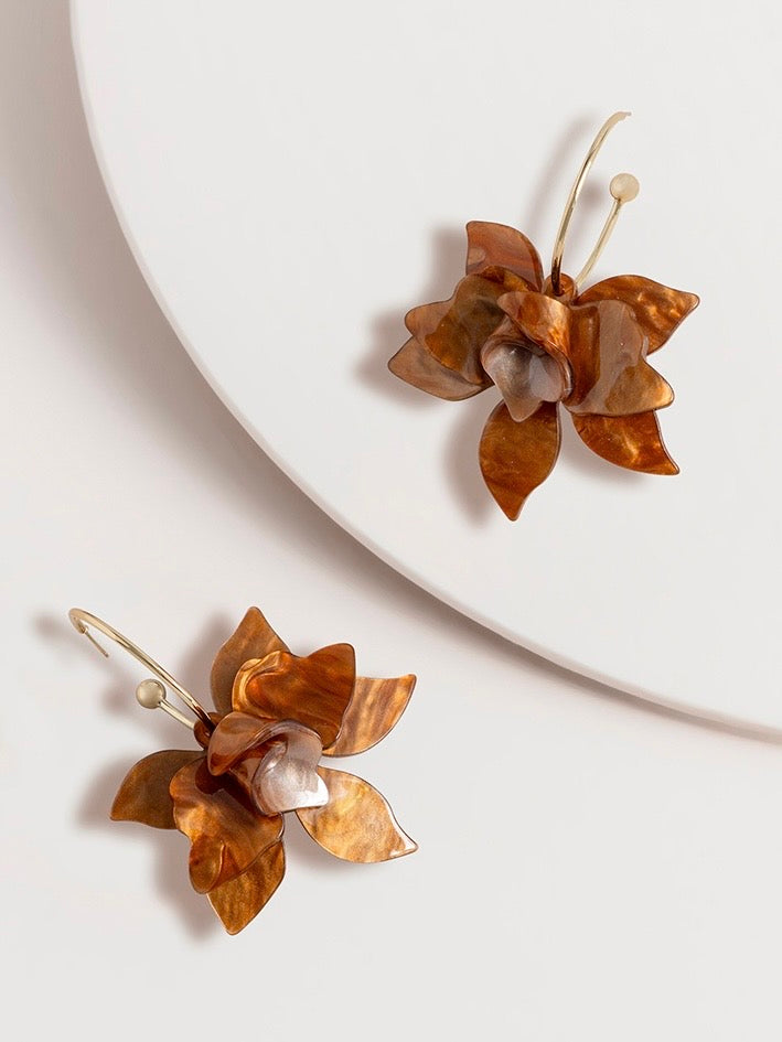 The Briar Statement Acetate Flower Hoop Earrings