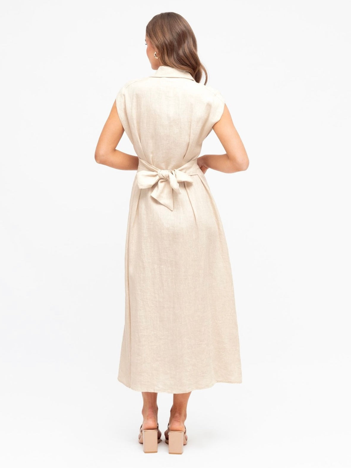 The Luxe Linen Dress - Oatmeal