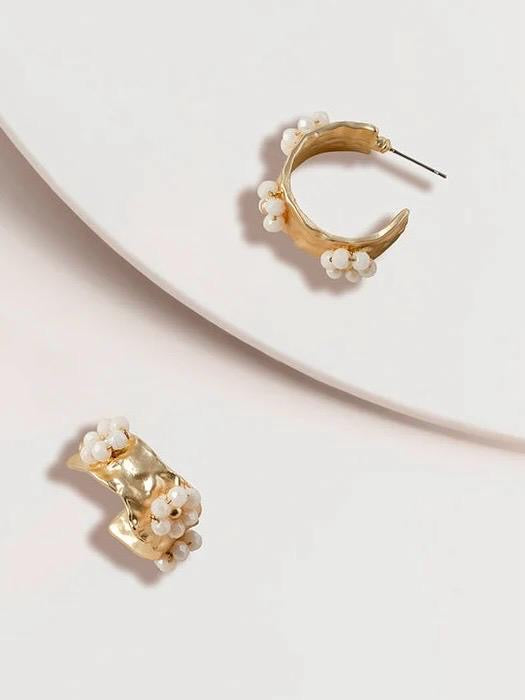 Azalea Flower Hoop Earrings