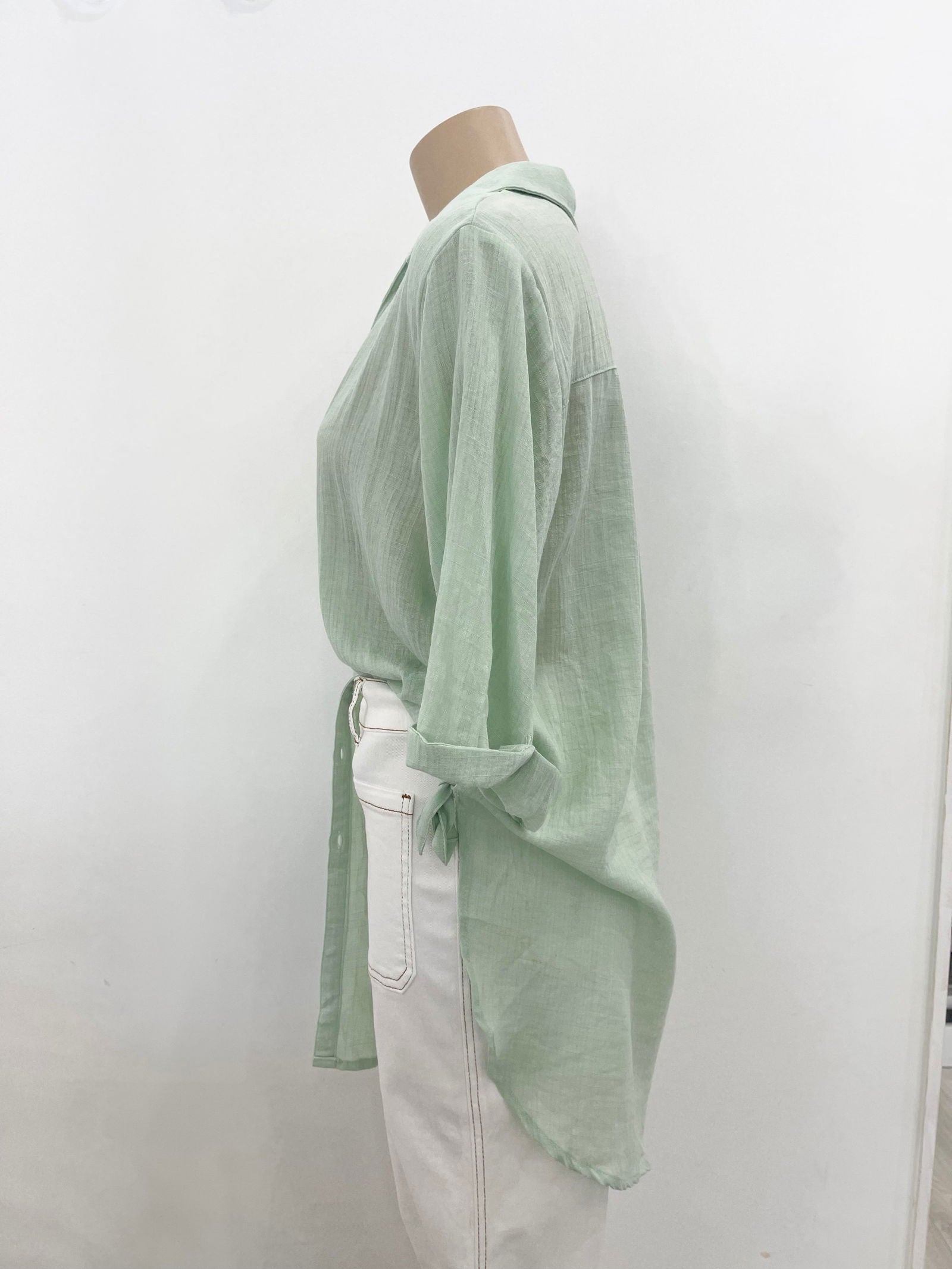 Florence 3/4 Sleeve Shirt - Seafoam - WANTED AND WILD
