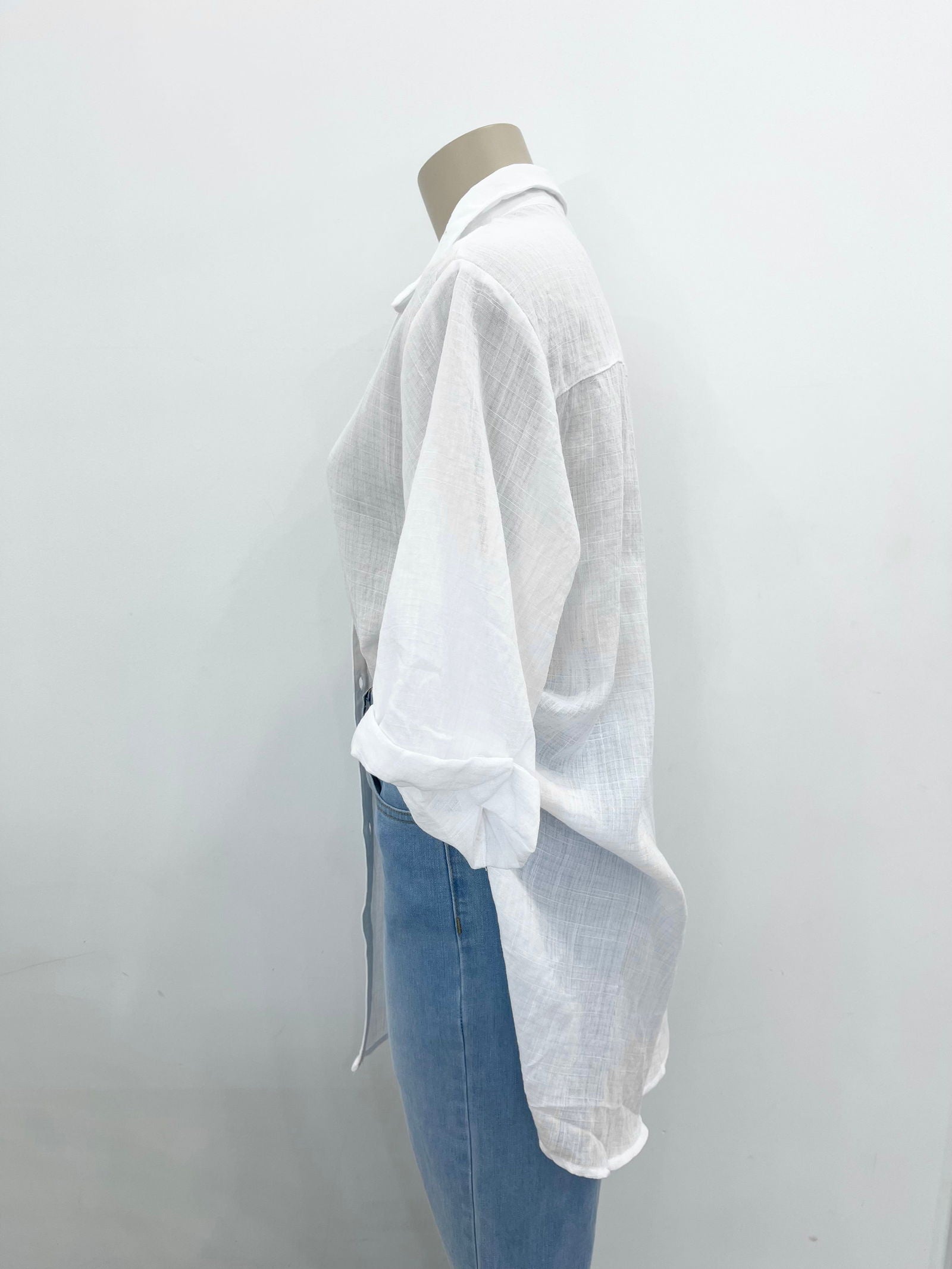 Florence 3/4 Sleeve Shirt - White - WANTED AND WILD
