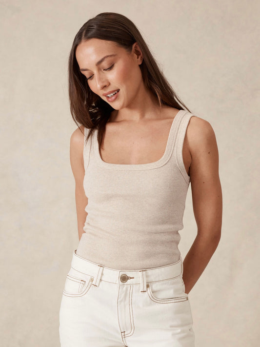 Contour Rib Tank - Oatmeal