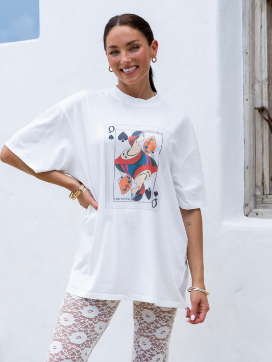 The Queen of Peaches Tee - White