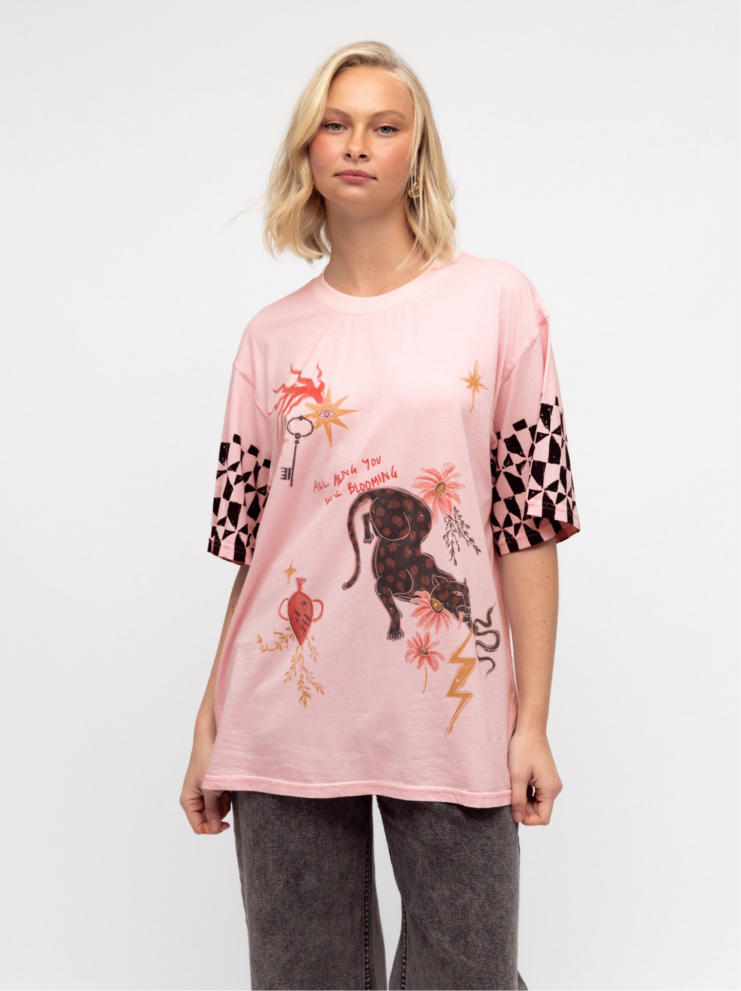 All Along You Were Blooming Tee - Pale Pink
