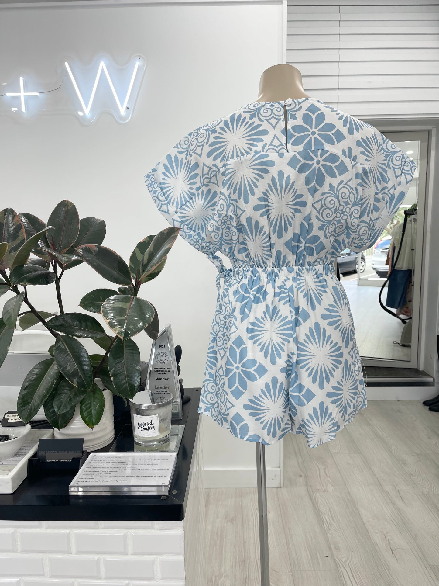 The Shae Playsuit - Blue Print