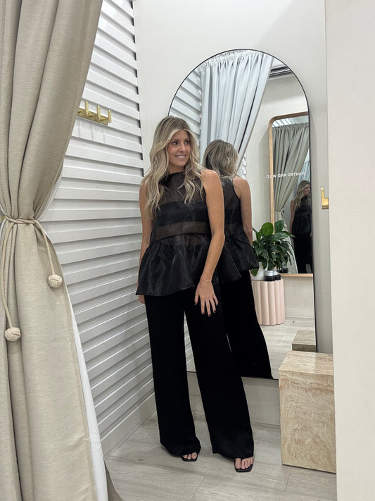 The Peplum Top | Black