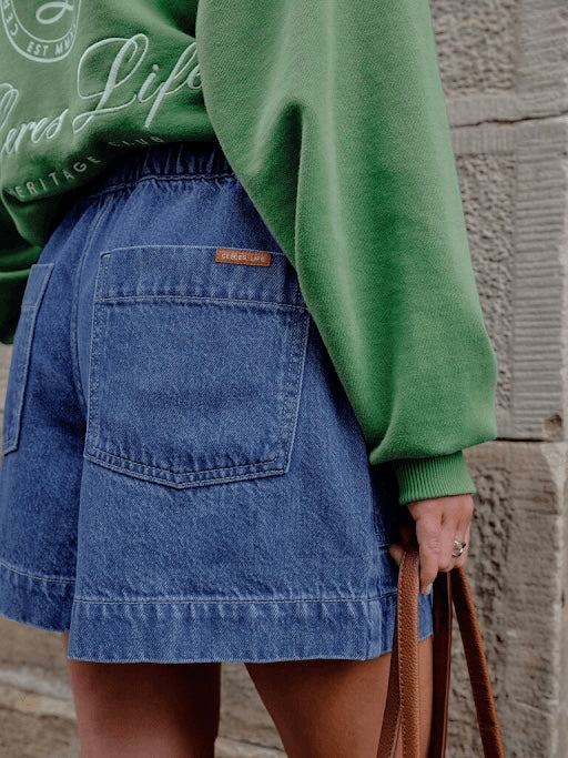 Darcy Relaxed Everyday Shorts - Fresh Indigo