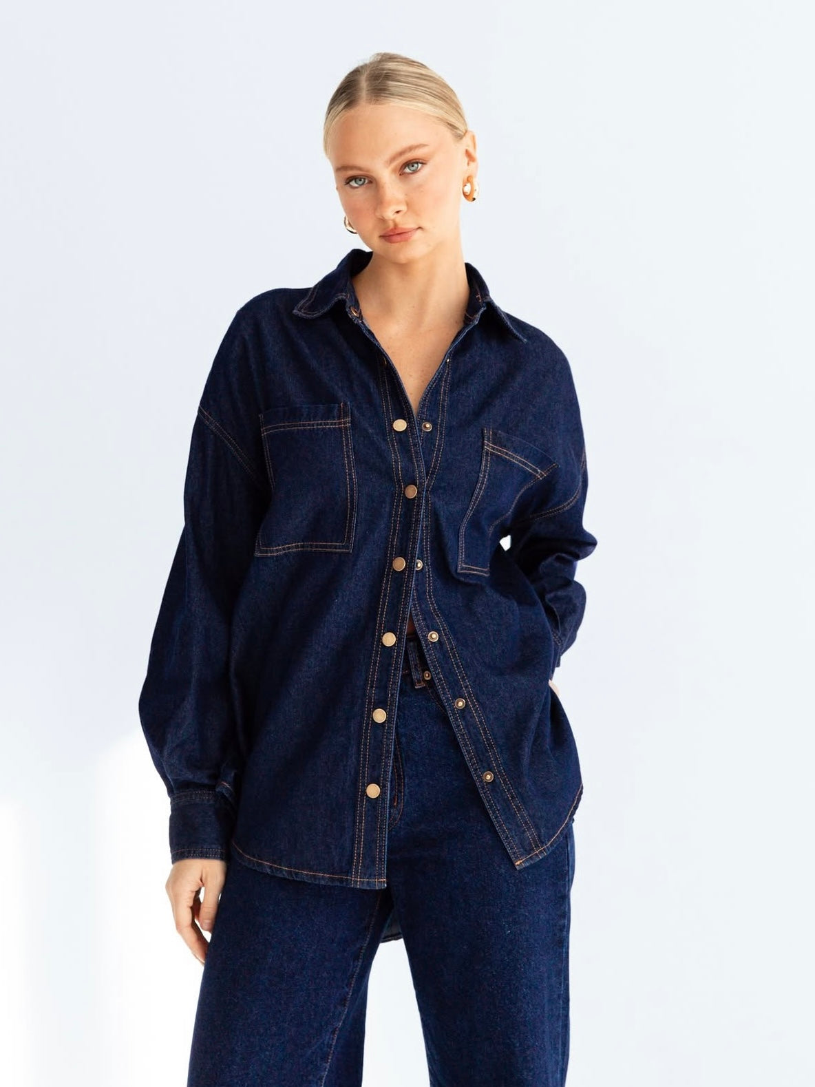 The Petra Denim Shirt - Dark Denim