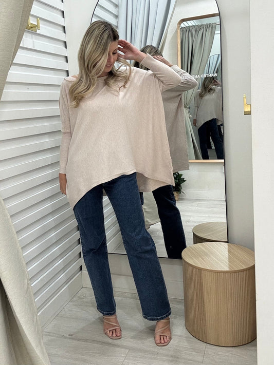 Mia Oversized Jumper - Blush Marle