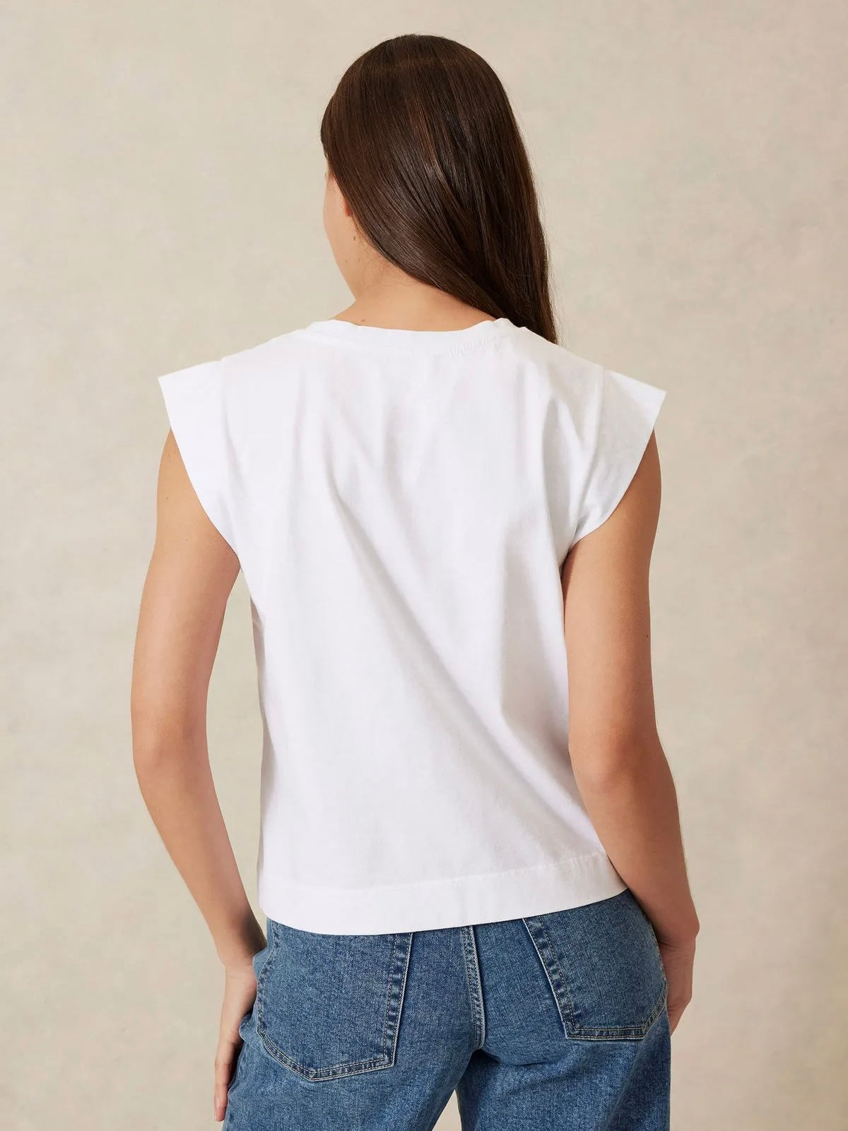 Extended Shoulder Tee - White