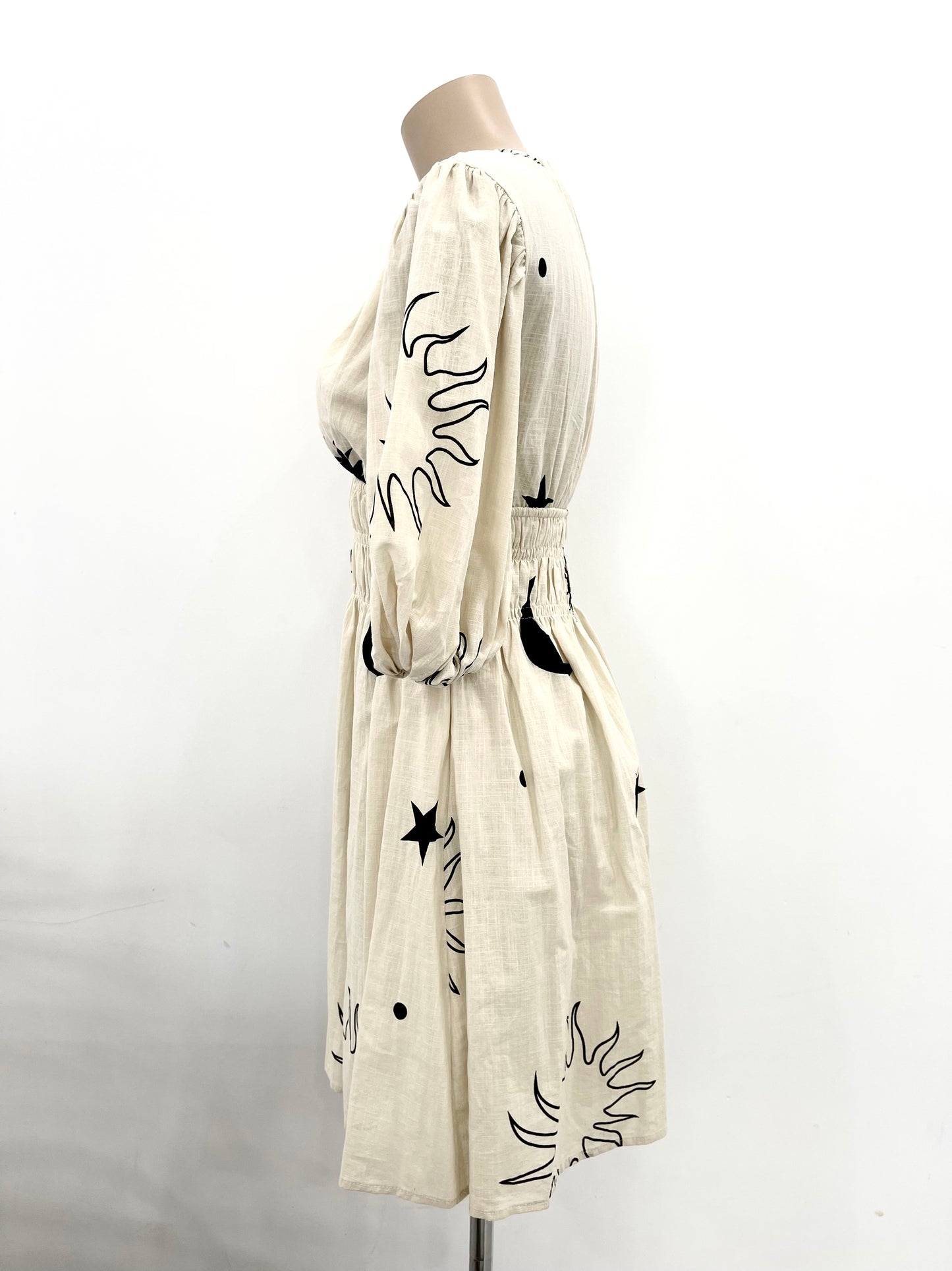 The Star Mini Dress - Cream and Black
