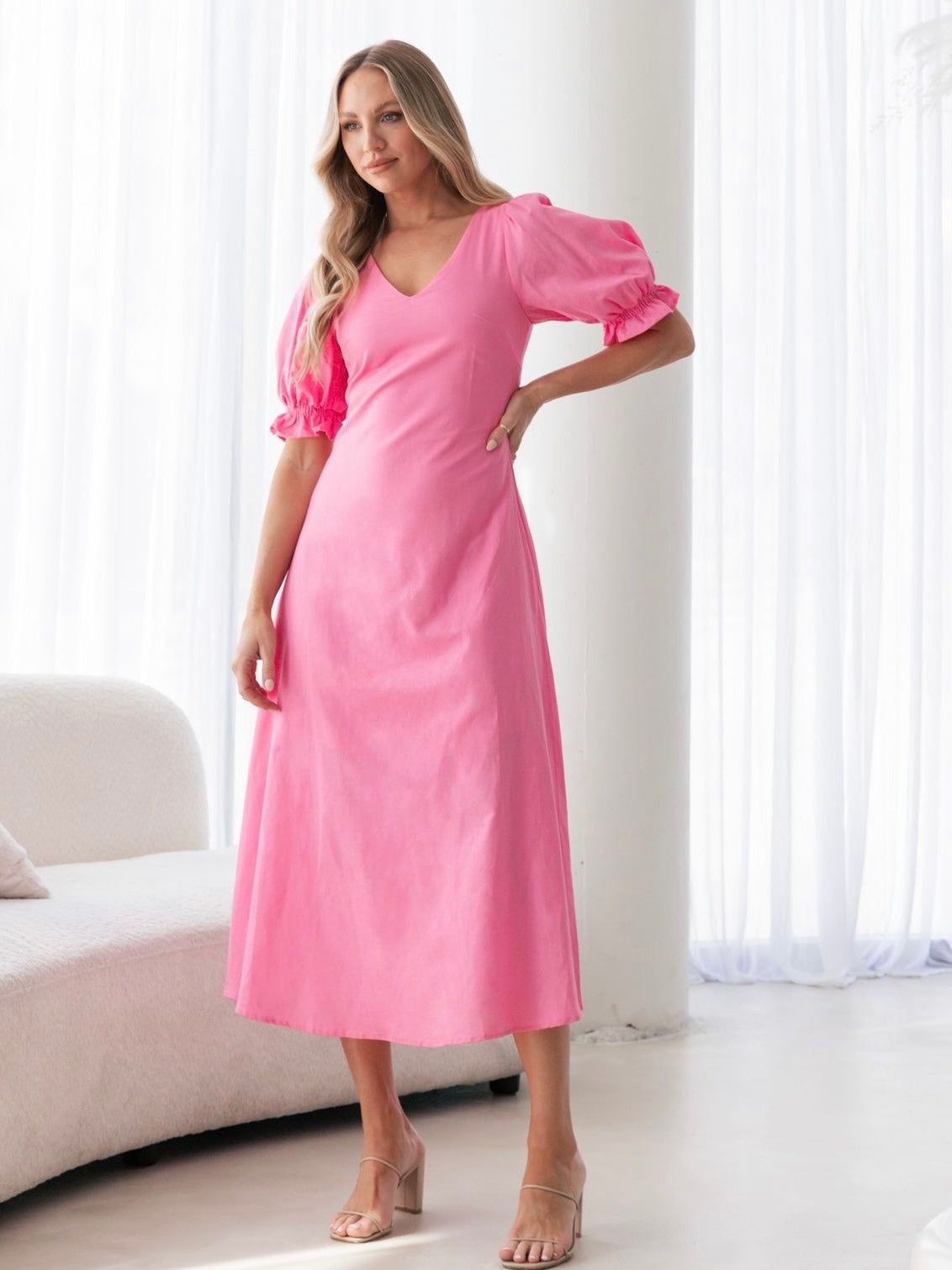 The Lucy Midi Dress - Pink