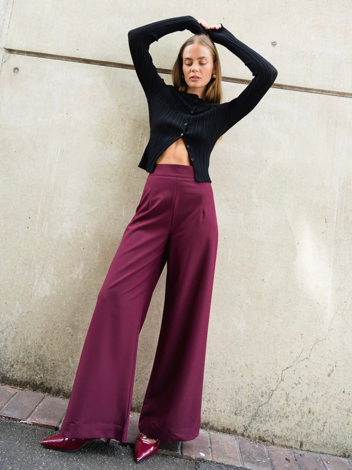 Luxe Suit Pants - Burgundy