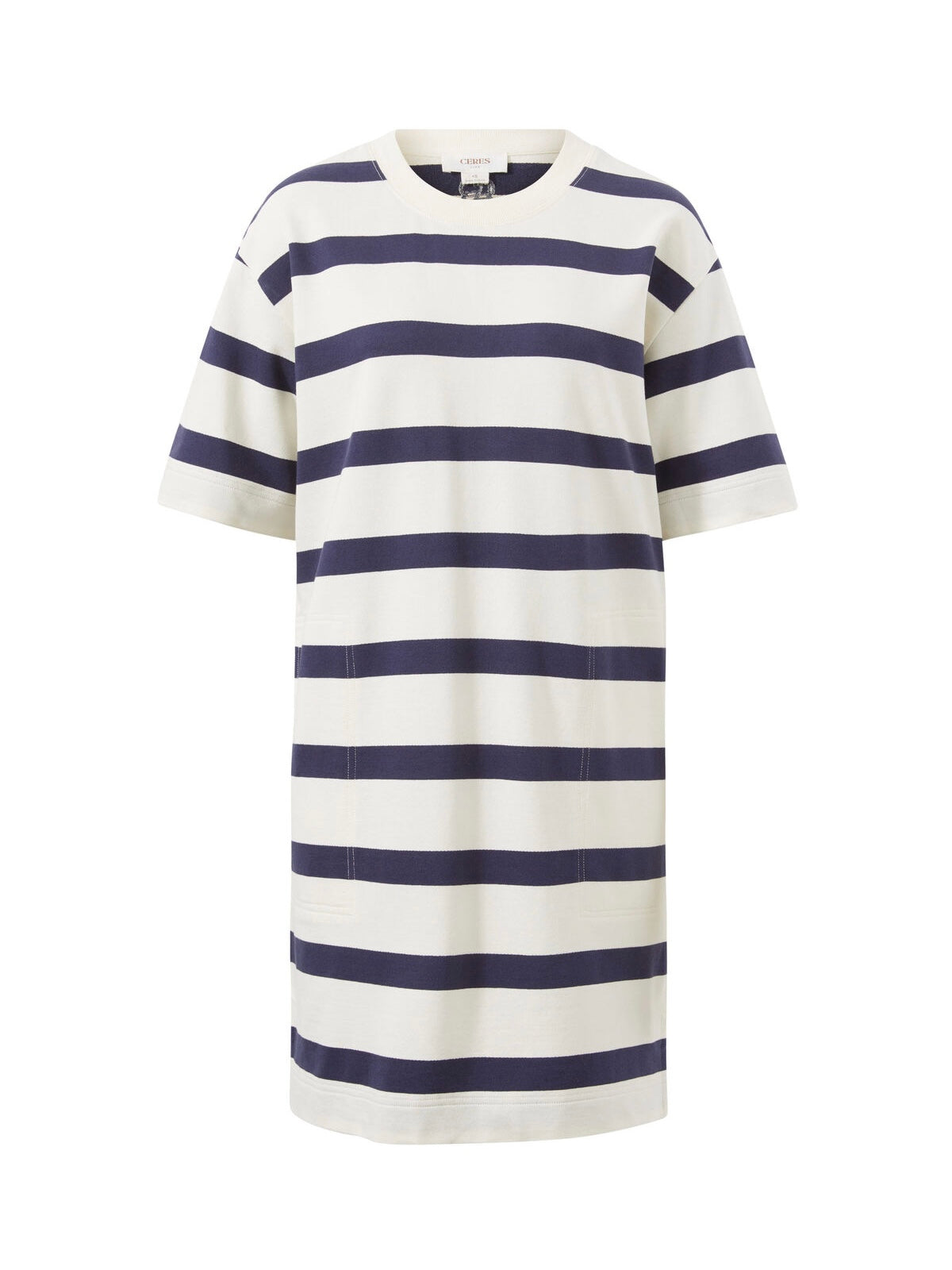 Mini Terry Dress - Navy Stripe