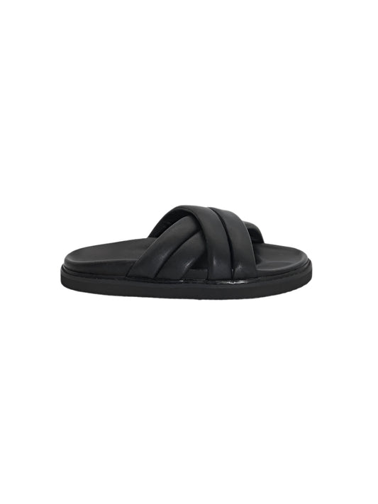 Alcove Leather Slides - Black - WANTED AND WILD