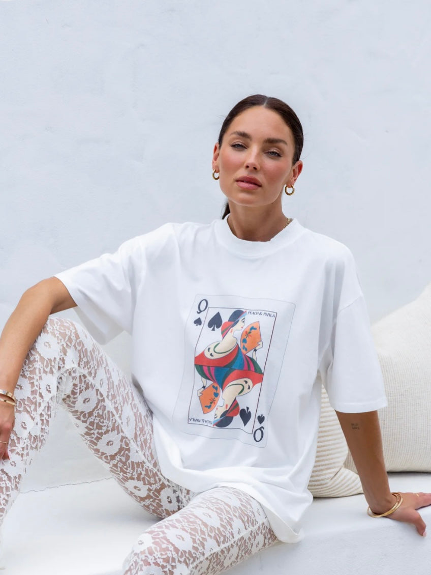 The Queen of Peaches Tee - White