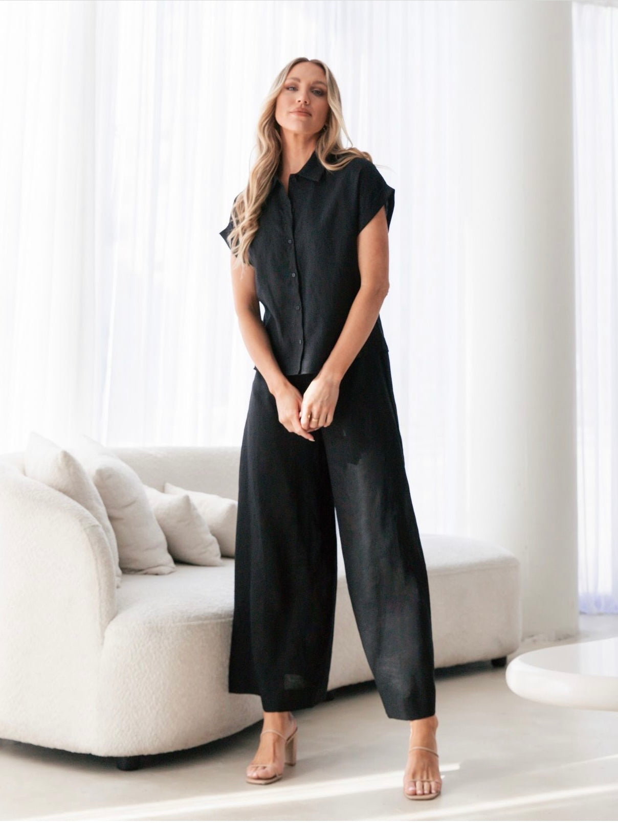 The Eve Linen Pants - Black