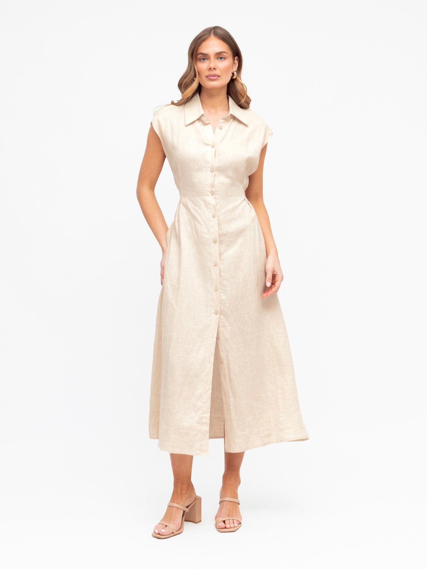 The Luxe Linen Dress - Oatmeal