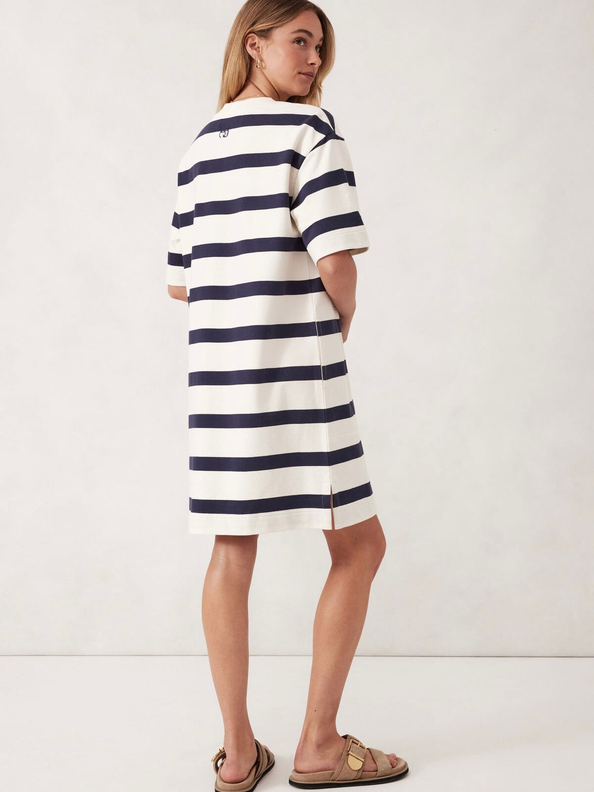 Mini Terry Dress - Navy Stripe