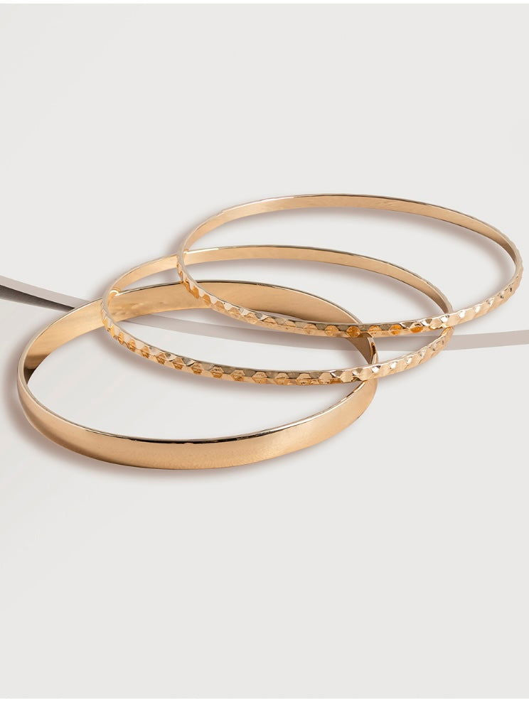 Delilah 3pc Metal Bangle Set - WANTED AND WILD