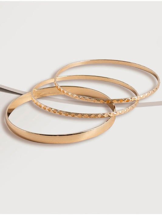 Delilah 3pc Metal Bangle Set - WANTED AND WILD