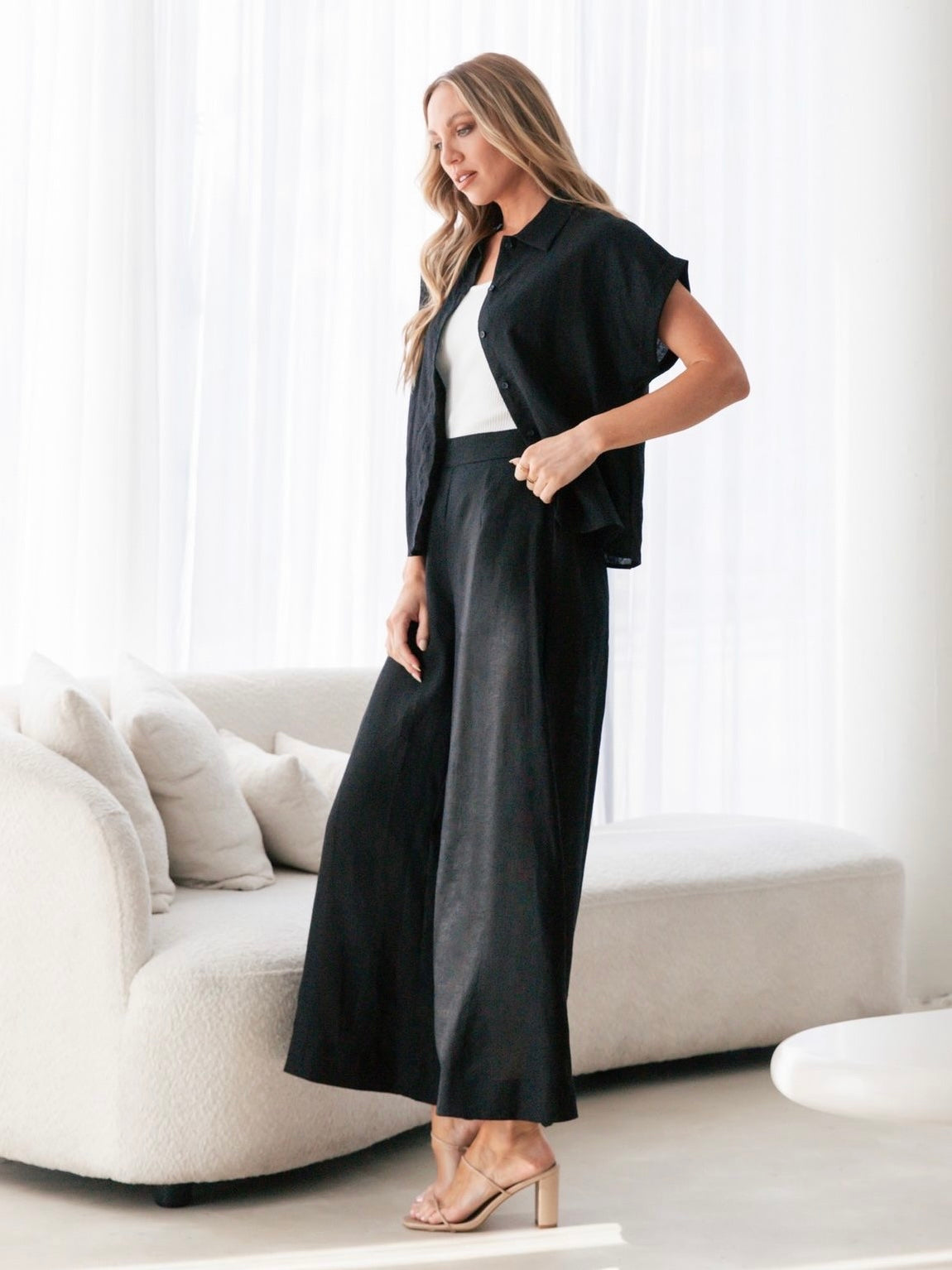The Eve Linen Pants - Black