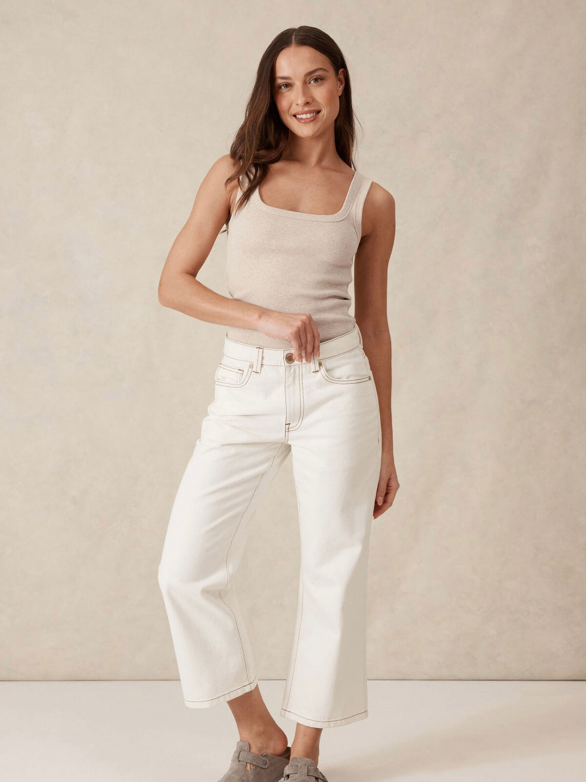 Contour Rib Tank - Oatmeal
