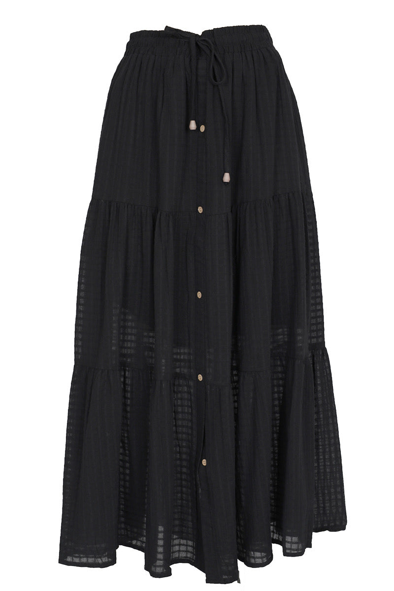 Eva Maxi Skirt - Black - WANTED AND WILD