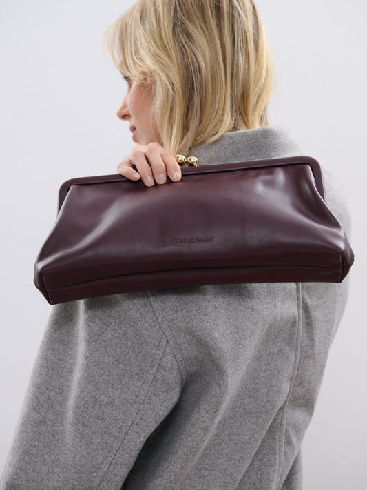 Lani Kisslock Bag - Burgundy