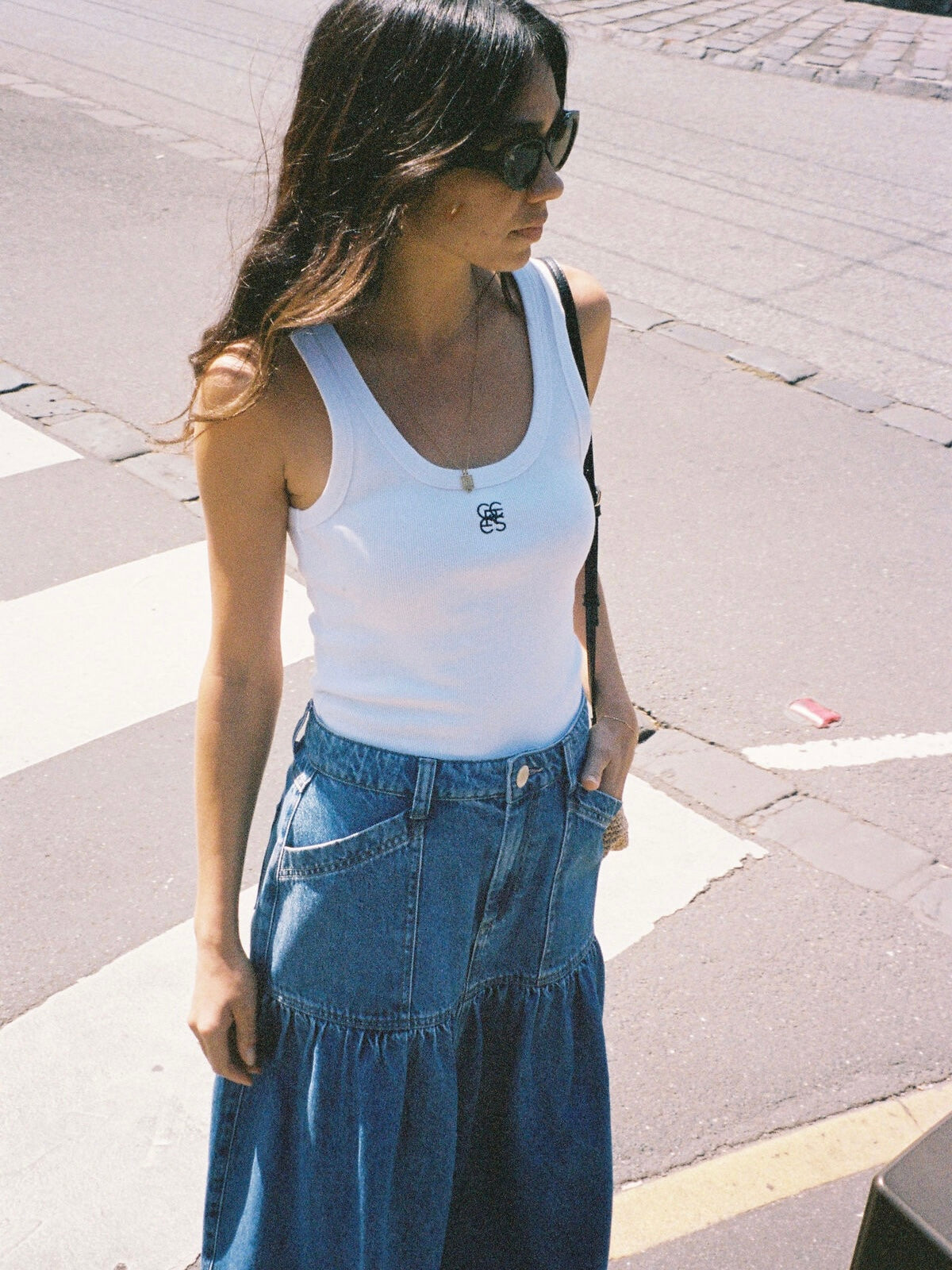 Zoe Contour Rib Tank | White