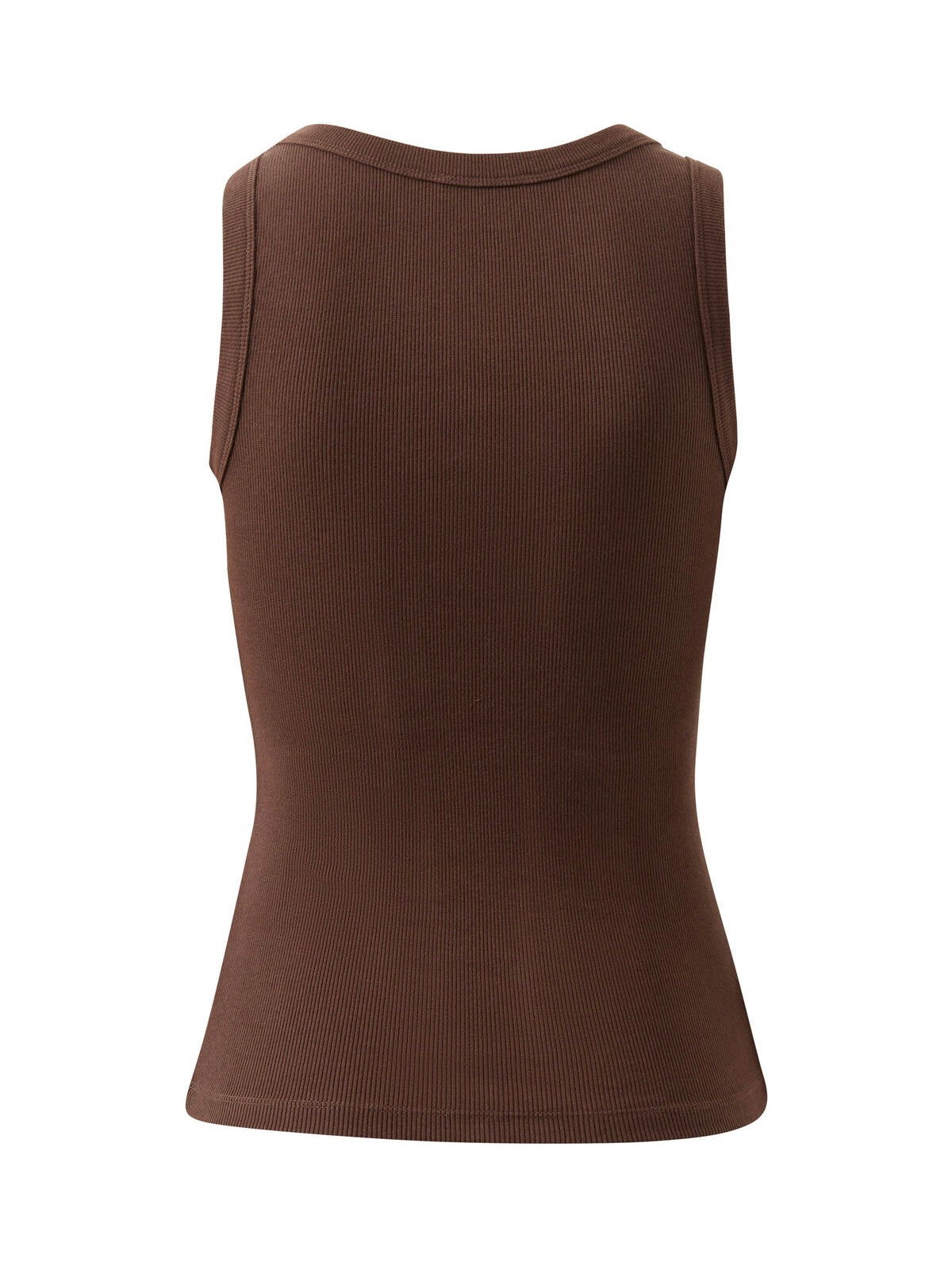 Zoe Contour Rib Tank - Chocolate