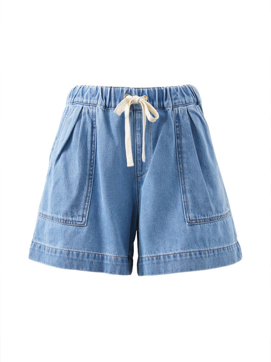 Relaxed Everyday Shorts - Mid Blue Wash