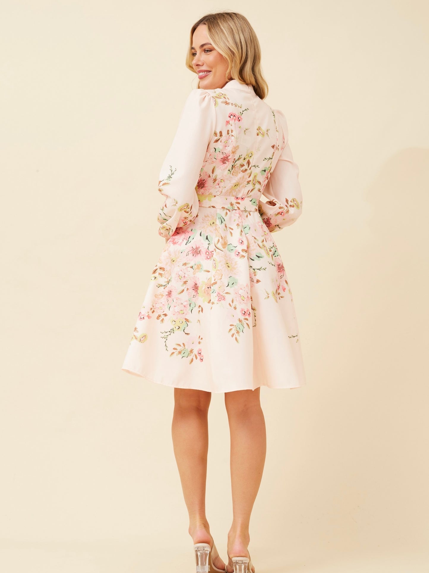 The Iris Dress - Cream Floral