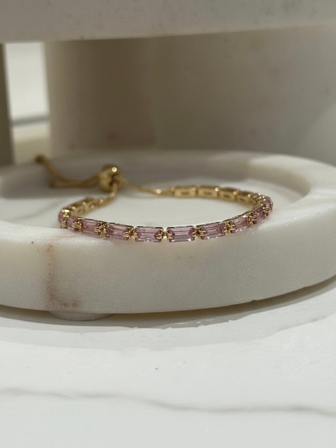 Lily Tennis Bracelet Gold/Pink