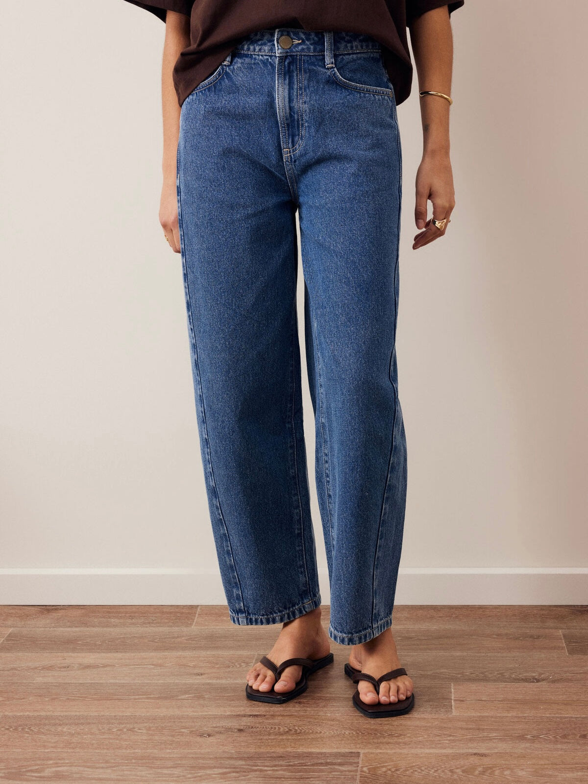 Leah Barrel Leg Jeans - Fresh Indigo