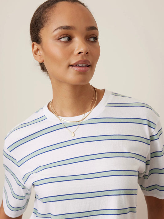 Stevie Slouchy Tee | Sea foam Stripe