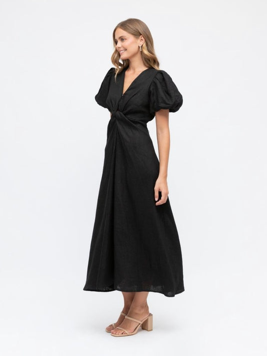 The Puff Sleeve Dress - Black