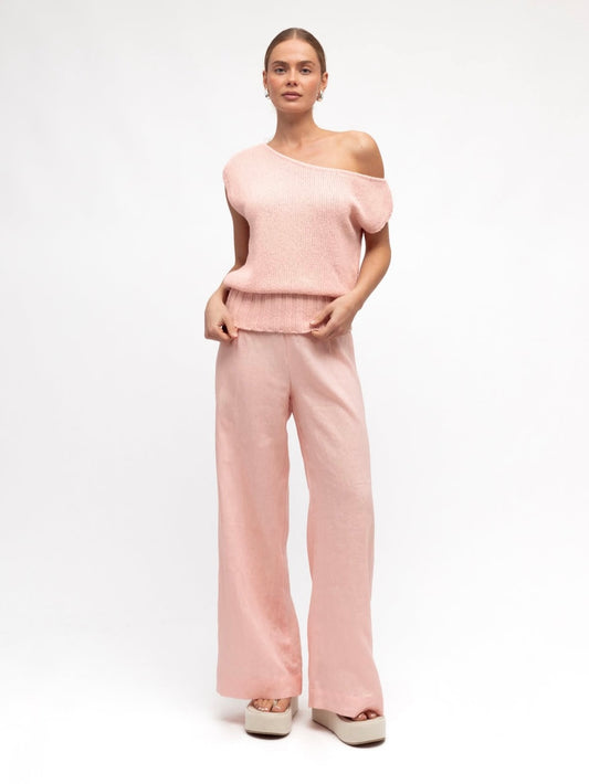 Luxe Linen Pants - Blush