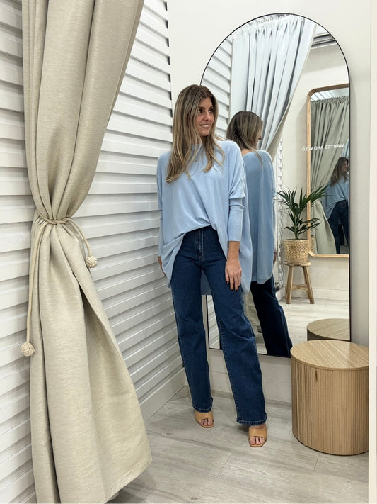 Mia Oversized Jumper - Sky Blue